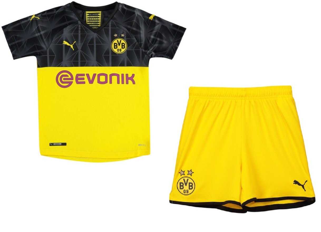 Kit infantil oficial Puma Borussia Dortmund 2019 2020 Champions League